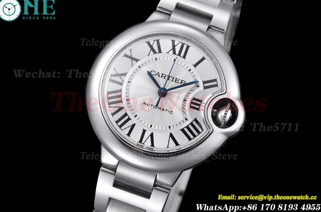 White De V6F Cartier Bleu Ballon 33mm NH05 SS Textured V8 Dial SS 0422